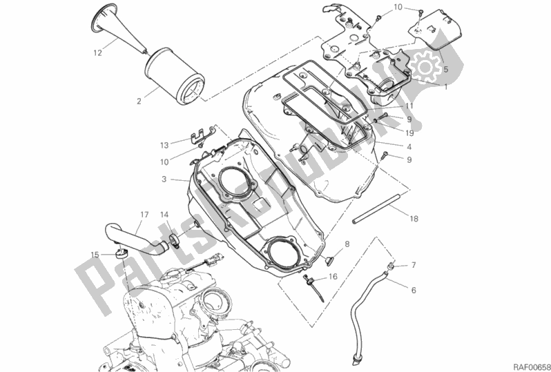 Todas las partes para Toma De Aire - Respiradero De Aceite de Ducati Hypermotard 950 2019